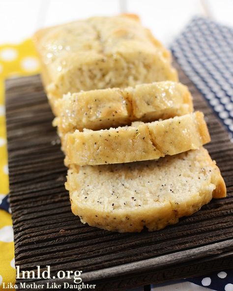 This delicious glazed lemon poppy seed bread is a sweet lemon and poppyseed bread topped with a delicious lemon glaze. Poppyseed Bread, Lemon Poppy Seed Bread, Lemon Zucchini Bread, Poppy Seed Bread, Lemon Poppyseed Bread, Lemon Zucchini, Seed Bread, Like Mother Like Daughter, Lemon Poppy Seed