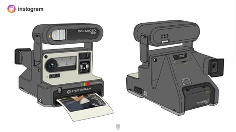 Sci Fi Props, Retro Gadgets, Arte Robot, Polaroid Camera, Ghost In The Shell, Prop Design, Retro Futurism, Tech Gadgets, Cyberpunk