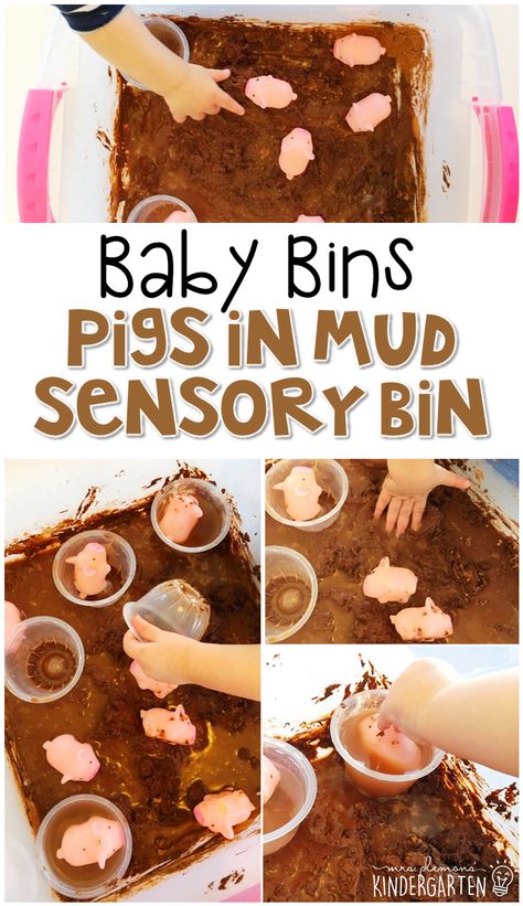 Mud Sensory Bin, Farm Theme Crafts, 3 Little Pigs Activities, Farm Sensory Bin, Farm Activities Preschool, Farm Lessons, Farm Animals Activities, Toddler Sensory Bins, Farm Theme Preschool