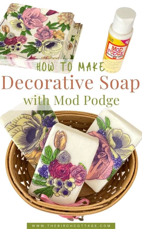 How To Mod Podge, Diy Hostess Gifts, Mod Podge Projects, Decoupage Gifts, Diy Mod Podge, Decorative Paper Napkins, Basket Gifts, Decoupage Tutorial, Decoupage Decor