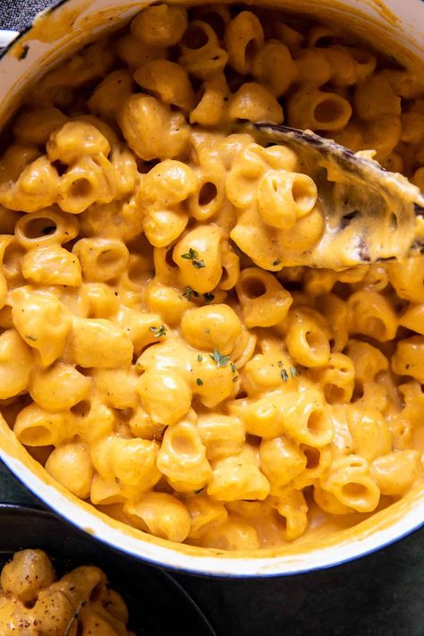 One Pot Stove-Top Pumpkin Mac and Cheese | halfbakedharvest.com Pumpkin Mac And Cheese Half Baked Harvest, Thanksgiving Stove Top Recipes, Squash Mac And Cheese Recipe, Slow Cooker Pumpkin Mac And Cheese, Butternut Squash Mac And Cheese Half Baked Harvest, Fall Mac And Cheese, Fall Mac N Cheese, Hot Honey Mac And Cheese, Pumpkin Macaroni And Cheese