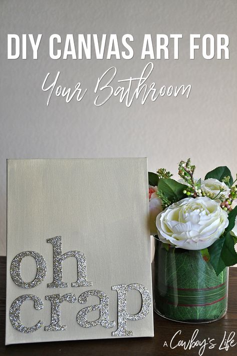 DIY Canvas Art Diy Canvas Art For Bathroom, Bathroom Painting Ideas Canvas Diy Wall, Bathroom Canvas Art Diy, Canvas Prints Diy, Bathroom Wall Decor Diy, Home Crafts Diy, Neutral Bathroom Decor, Bathroom Canvas Art, Furniture Design Diy