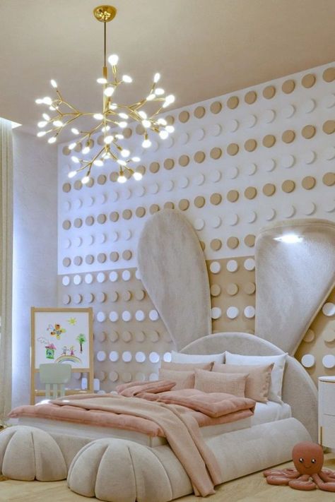 Mariana 3D is an architecture and interior design student from Brazil and used our best seller as the focus in this peaceful bedroom. The use of neutral tones with soft pink details gives this bedroom a feminine and elegant touch. Your little girl would love to sleep in this neutral-toned children’s bedroom, so let’s see the magical main pieces! Cute Small Bedroom Ideas, Cute Small Bedroom, Bedroom Peaceful, Bedroom King Bed, Shower Floor Tile Ideas, Bedroom Rug Placement, Wall Decora, Luxury Kids Bedroom, Circu Magical Furniture