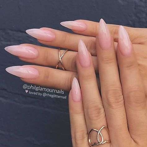 🌸✨🌸✨🌸 Sheer Milky Pink on long Almond Nails 👌 • 💅 Nail Artis Summer Nails Colors Designs, Vision Design, Long Almond Nails, Unghie Sfumate, Long Almond, Milky Nails, Glitter Gel Nails, Almond Acrylic Nails, Colorful Nail Designs