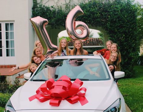 sweet 16, car, photo ideas Sweet 16 Car Surprise Ideas, Sweet 16 Car, Car Photo Ideas, Sweet 16 Pictures, Birthday Cake Roses, Sweet 16 Photos, Bday Wishes, Birthday Ideas For Her, Birthday Post Instagram