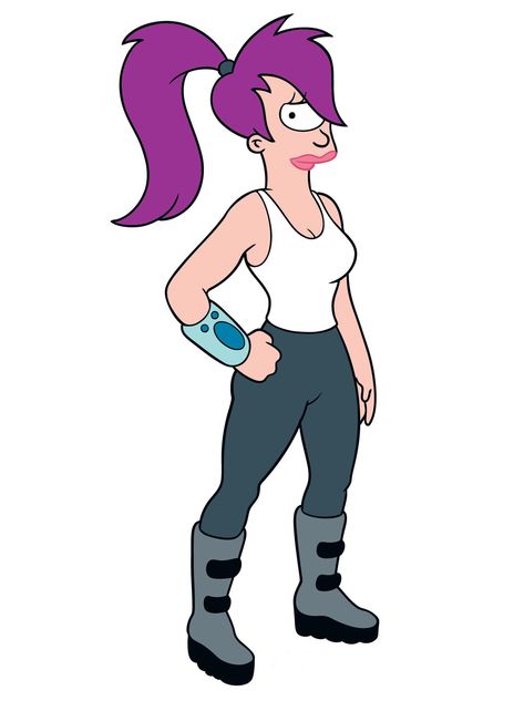 Character With Purple Hair, Leela Futurama, Zapp Brannigan, Futurama Characters, Crush Cake, Character Types, Rock Girl, Matt Groening, Pinturas Disney