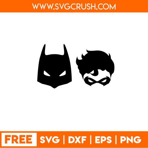 Robin Svg Free, Batman And Robin Tattoo Ideas, Free Batman Svg Files For Cricut, Free Batman Svg, Batman Mask Tattoo, Batman Cricut, Batman And Robin Tattoo, Robin Outline, Cartoon Profile Pics Cute