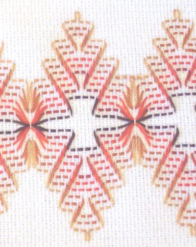 Huck Embroidery Detail - author suggests developing pattern from the picture Huck Embroidery, Huck Towels, Swedish Weaving Patterns, Cat Cross Stitches, Swedish Embroidery, Swedish Weaving, Monks Cloth, Towel Embroidery, Weaving Designs