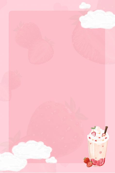 Summer Strawberry Milkshake Dessert Cold Drink Poster Dessert Background, Wallpaper Stroberi, Pink Strawberry Background, Drinks Background Design, Sweets Menu Background Design, Strawberry Milk Background, Food Sale Ideas, Strawberry Shots, Presentation Pictures