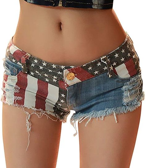 Low Jeans, American Flag Shorts, Wilde Westen, Mid Waist Jeans, Ripped Denim Shorts, Denim Cutoffs, Mini Short, Jeans For Short Women, Mini Shorts