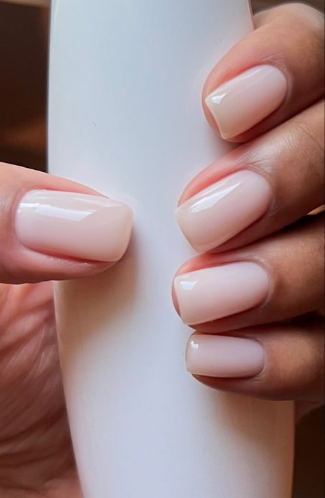 Russian Manicure Natural, Sheer Milky Pink Nails, Milly Pink Nails, Short Milky Pink Nails, Russian Manicure Gel, Sheer White Nails, Russian Nails, Clean Manicure, Naked Nails