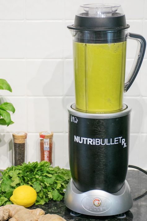 This Vitality Soup was created with the Nutribullet Rx Blender Soup Maker, a powerful blender fitted with a “SouperBlast Mode” heating function to make fresh hot soups and sauces in only seven minutes. I created this recipe by mixing some of my favourite ingredients: spinach, carrot, cauliflower, ginger & coriander. It has a fresh taste while […] Nutribullet Rx Recipes Soups, Nutribullet Soup Recipes, Blender Soup, Make Smoothies, Nutribullet Recipes, Soup Maker, Nutritious Smoothies, Nut Butters, Hot Soup