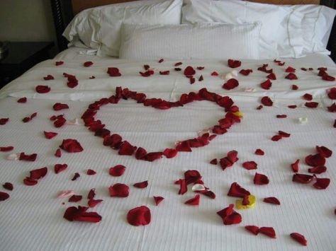 Rose petals Hotel Room Romantic Rose Petals, Birthday Hotel Ideas, Romantic Ideas For Your Boyfriend, Romantic Room Ideas, Valentines Day Room, Cute Anniversary Ideas, Luxury Picnic Ideas, Birthday Hotel, Master Room Decor