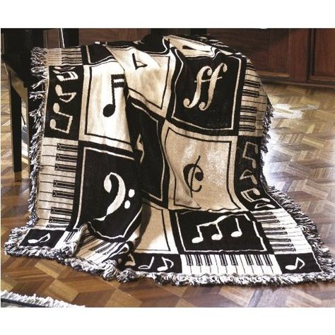 [ Amazon.com ] :: Keynote Throw. Music Bedroom, Layered Weave, Piano Keys, Music Decor, Musical Notes, Music Themed, Woven Throw, Gift For Music Lover, Music Gifts