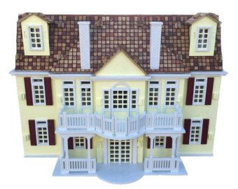 Colonial Windows, Southern Mansions, English Manor, Kids Wooden Toys, Dollhouse Toys, Kids Playhouse, Dollhouse Kits, Baltic Birch Plywood, Miniature House