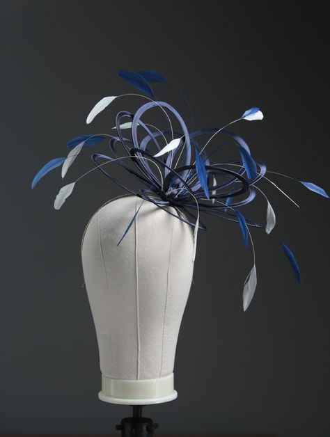 Excited to share the latest addition to my #etsy shop: Navy Blue and white Satin Feather Fascinator Hat-wedding, ladies day, Mother of the Bride - choose any colour https://etsy.me/3G1OvRl Unique Fascinators, Fascinator Hats Wedding, Feather Crown, Large Brim Hat, Hair Fixing, Metal Headband, Types Of Hats, Feather Fascinator, Fascinator Headband