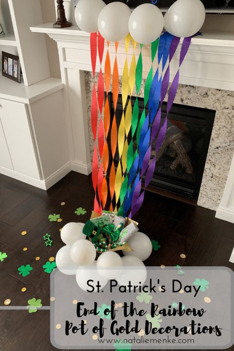 St Patrick’s Day Surprises, Beehive Activities, Pot Of Gold Craft, St Pattys Party, Rainbow Pot Of Gold, St Patricks Day Rainbow, St Patrick Day Snacks, Sant Patrick, St Patricks Decorations