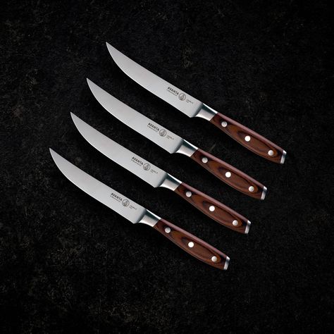 "The knives are pretty and they are sharp. They were chosen over two other brands. They are the first complete set I have ever owned and we made the right choice." - Patsy H. Cooking Knives, Cast Iron Cookware Set, Tomato Knife, Cast Iron Wok, Best Kitchen Knives, Knife Bag, Damascus Chef Knives, Steak Knife Set, Serving Tongs