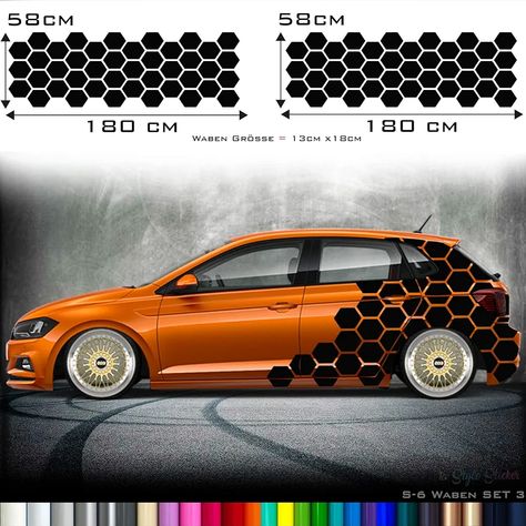 Car Sticker Honeycomb Diamond Side Sticker Decor Car Bonnet Motifs Camo Style Honeycomb Diamond Sticker Tuning Sticker : Amazon.de: Automotive Tattoo Car, Car Stripes, Vehicle Signage, Car Bonnet, Vw Art, Car Sticker Design, Carbon Fiber Vinyl, Door Sticker, Car Wrap Design