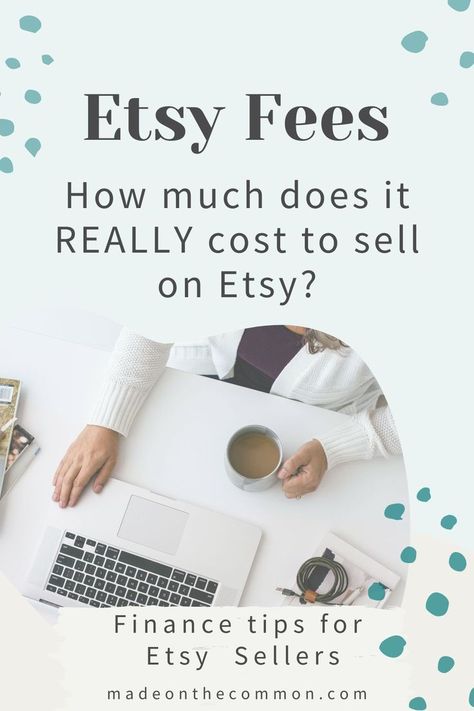 Laptop image with text Etsy Fees - how much does it really cost to sell on Etsy from Made on the Common Bookkeeping Templates, Etsy Seo, Make Money Now, Big Thing, Etsy Business, Money Matters, Shop Ideas, Etsy Sales, Business Finance