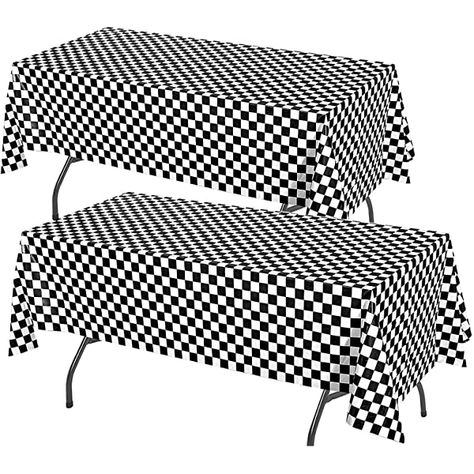 Creative Converting Plastic Banquet Table Cover, Black Check - 108 x 54in: Amazon.co.uk: Kitchen & Home Racing Birthday Party, Alice In Wonderland Cupcakes, Minnie Mouse Cupcake, Minnie Mouse Cupcake Toppers, 80s Party Decorations, Vanilla Wafer, Treat Stand, Minnie Mouse Cupcakes, Tea Supplies