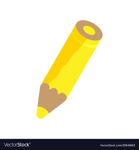 Yellow Objects, Pencil Vector, Farm Coloring Pages, Yellow Pencil, Outline Images, Teaching Techniques, Colorful Illustration, Yellow Colour, Vector Stock