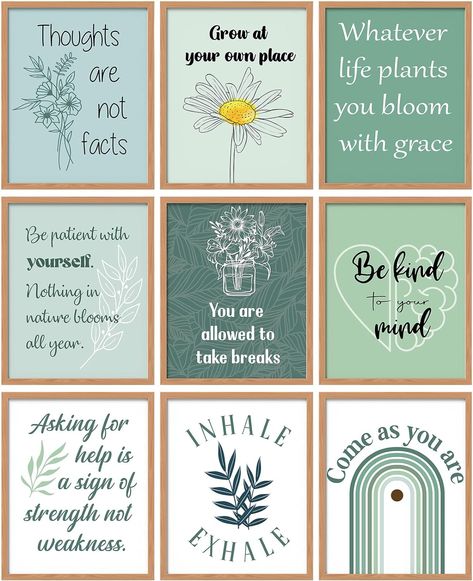 9 Pcs Mental Health Posters Boho Therapy Office Decor Motivational Poster Counselor Inspirational Posters Counseling Posters Therapy Posters Positive Psychology Poster for Wall Classroom, 8 x 10 Inch (Green) School Counselor Posters, Social Worker Office Decor, Counselor Posters, Counseling Posters, Psychology Posters, School Counselor Office Decor, Counseling Office Decor, Health Posters, Counselors Office Decor