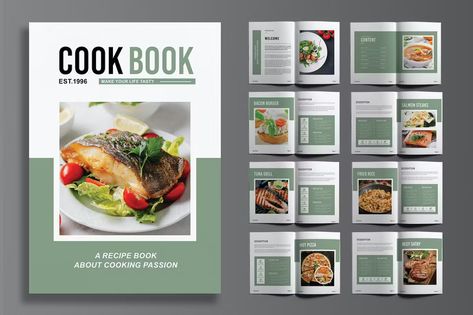 Cookbook Recipe Template Get it now!! #magazine #magazinetemplate #magazinelayout #template #premiumdesign #designgraphic #layout #promotion #minimalistdesign #printtemplate #magazinetemplates #designtemplate #indesign #creativedesign #indesignmagazine #envato #envatoelements #envatomarket #creativemarket #graphicriver #freepik #behance #shutterstock Cooking Magazine Design, Cookbook Design Layout, Health Brochure, Food Magazine Layout, Flyers Ideas, Cookbook Design, Mini Magazine, Books Design, Cooking Book