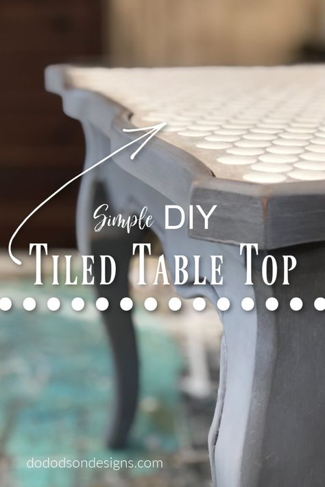 Tiled Table Top - Simple DIY Tile Top Table Makeover Diy Projects, Ceramic Tile Table Top Diy, Tile Top Dining Table, Unique Table Tops Diy, Painted Table Top Designs Diy, Diy Table Top Redo, Diy Tile Table Top, Diy Table Top Ideas, Table Top Makeover