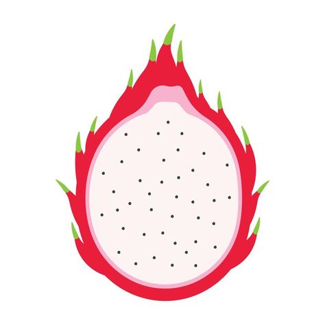 Hand Drawn Dragon Fruit Slice Animated Fruits Icon Clipart Vector Illustration Drawn Dragon, Dragon Vector, Fruit Icons, Fruit Slice, Tree Saw, Heart Tree, Cityscape Photos, Logo Banners, Heart With Arrow