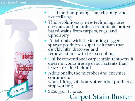 anywhere that your PET may have made a mess. The Norwex Carpet Stain Remover is a MUST for all pet owners who have carpet in their homes, or who travel with their pets in their vehicles. This product does an incredible job at removing pet urine, vomit, waste, and unpleasant odors from carpet stains without leaving a residue. Spray, wait, then blot. Carpet Stain Remover, Norwex Products, Norwex Biz, Norwex Party, Carpet Cleaning Recipes, Norwex Cleaning, Carpet Stain, Clean Car Carpet, Removing Carpet