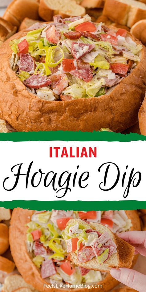 Pepperoni Salami Sandwich, Italian Salami Recipe, Pepperoni And Salami Recipes, Italian Sub Dip Recipe, Italian Hoagie Dip, Italian Sub Sandwich, Hoagie Dip, Deli Meat Recipes, Italian Hoagie