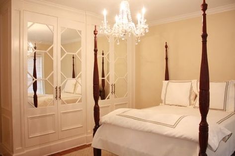 How to Glamorize a Reach-In Closet French Closet Doors, Bedroom Closet Doors, Guest Bedroom Remodel, Small Bedroom Remodel, Mirror Closet Doors, Bedroom Traditional, Walk In Closet Design, Reach In Closet, Build A Closet