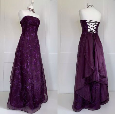 Prom Dresses Deep Purple, Wine Purple Dress, Mazzy Star Prom Dress, Prom Dresses Purple Dark, Purple Vintage Prom Dress, Dark Purple Formal Dress, Vintage Purple Prom Dress, Goth Prom Outfit, Dark Purple Prom Dress Flowy