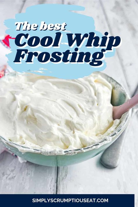 Cool Whip Frosting Copycat Sams Club Whipped Frosting, Frosting With Pudding And Cool Whip, Homemade Whip Cream Frosting, Pudding Coolwhip Frosting, Pudding Frosting Recipe Cool Whip, Icing Made With Cool Whip, Cool Whip Icing For Cakes, Cool Whip And Pudding Frosting Recipe, Cool Whip Frosting Recipes