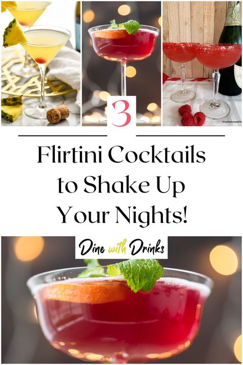 Collage of 4 flirtini cocktails. Flirtini Cocktail, Swiftie Party, Impress Your Crush, Flirtini, Perfect Cocktails, Adult Beverages, Refreshing Cocktails, Adult Drinks, Your Crush