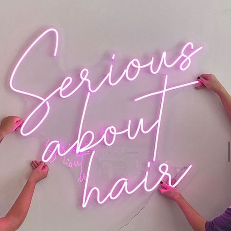 Here is a Hair salon logo sign put on the wall Boho Name Sign, Hair Salon Sign, Esthetician Decor, Neon Sign For Wedding, Illuminated Lettering, Gym Bar, Commercial Signs, Led Logo, Party Logo