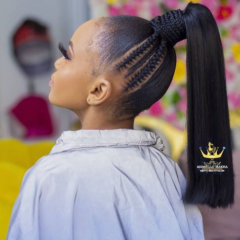 African Ponytail Hairstyles, Black Hair Ponytail Hairstyles, Beautiful Ponytail Hairstyles, Short Ponytail Hairstyles, Best Ponytail Hairstyles, Ponytail Hairstyle Ideas, Feed In Braids Ponytail, Beautiful Ponytail, Long Ponytail Hairstyles