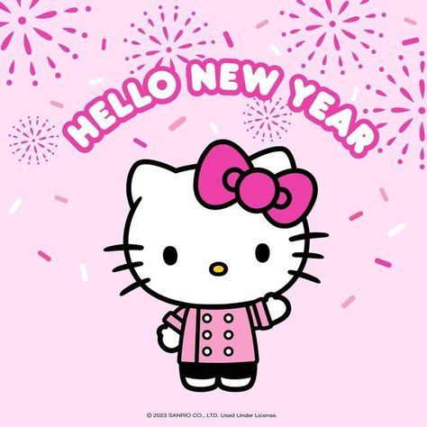 Hello Kitty Cafe on Instagram: "Happy New Year from the #HelloKittyCafe! 💖✨" Hello Kitty New Year, Hello Kitty Cafe Truck, Cafe Truck, Hello Kitty Printables, Kitty Cafe, New Year Wallpaper, My Melody Kuromi, Hello Kitty Backgrounds, Hello Kitty Christmas