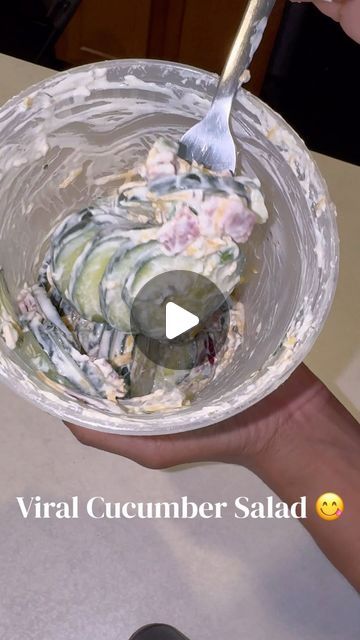 Smith Meshella on Instagram: "@logansfewd viral cucumber salad 🤌🏽 Top Tier ❤️

Ingredients:
-Cucumber
-Jalapeño pepper
-Bacon
-Ranch dressing
-Red onions
-Cheddar cheese
-Jalapeño whipped, Cream cheese

So good 😋

#weightlossjourney #weightlosstransformation #weightlossinspiration #weightloss #weightlosstips #reels  #workoutmotivation #workoutRoutine #gettingfit #BeginnerWorkOut #youtube #recipes #weightlossrecipes #WeightLossJourney #HealthyRecipes #ProteinAndFiber #SustainableEating #HealthyLiving #CookbookRelease #LoseWeight #MaintainWeightLoss" Cucumber Salad Cream Cheese, Cucumber Salad With Cream Cheese, Cottage Cheese Cucumber Salad, Viral Cucumber Salad Recipe, Cucumber Salad Tiktok, Ranch Cucumber Salad, Viral Cucumber Salad, Cucumber Chicken Salad, Cucumber Noodle Salad