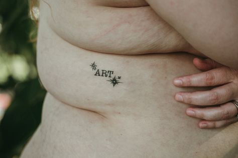 an image taken at Body Image Bootcamp of a plus size woman with a small art tattoo on her side Positive Photography, Body Positive Photography, Photography Education, Body Positive, Small Tattoo, Small Art, A Plus, Body Image, Tattoo On