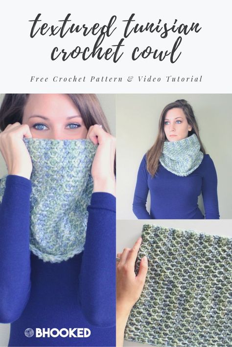 Tunisian Crochet Cowl Patterns, Tunisian Crochet Cowl Pattern Free, Tunisian Crochet Cowl, Tunisian Patterns, Tunisian Crochet Free, Easy Tunisian Crochet, Crochet Triangle Shawl Pattern, Crochet Snood, Crochet Washcloth Pattern