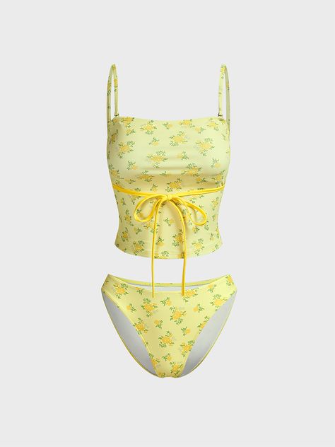 An exclusive offer for you——Affordable prices at Kollyy store, SPU: 48Q0TA4A5542, Color: Yellow, Elasticity:High Elasticity, Material:Jersey. Yellow Two Piece Swimsuit, Yellow Swimsuit Aesthetic, Sewing Swimsuits Tutorials, Tankini Swimsuits Aesthetic, Lake Day Fits, Cute Tankini Bathing Suits, Cute Swimming Suits For Teenagers, Cute Swimsuit Aesthetic, Cute Swimming Suits