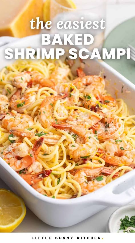 Kid Dinners, Shrimp Casserole Recipes, Oven Baked Shrimp, Easy Baked Shrimp, Shrimp Pasta Dishes, Easy Shrimp Pasta, Shrimp Pasta Recipes Easy, Shrimp Casserole, Seasoned Shrimp