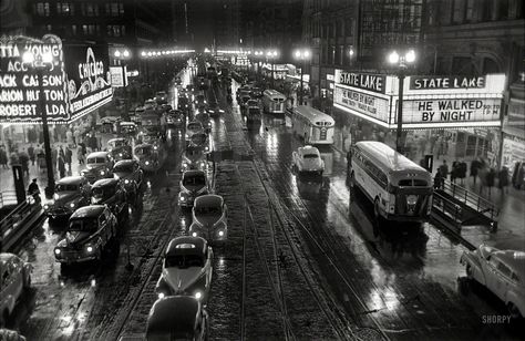 Shorpy Historic Picture Archive :: They Drive by Night: 1949 high-resolution photo Stanley Kubrick, Chicago, Black And White, White, Black