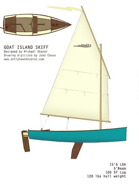 Goat Island Skiff Standard | Flickr - Photo Sharing! Wooden Boat Kits, Sailing Dinghy, Wooden Sailboat, Small Sailboats, Wooden Boat Building, Build Your Own Boat, Boat Building Plans, Boat Kits, Classic Yachts