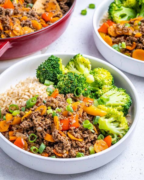 Firecracker Beef Bowls | Clean Food Crush Rachel Maser Cleanfoodcrush Recipe, Firecracker Beef Bowl, Firecracker Beef, Watermelon Chicken, Cleanfoodcrush Recipes, Firecracker Sauce, Meal Bowls, Teacher Lunch, Clean Food Crush Recipes