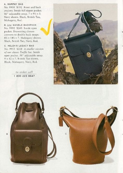 Vintage Coach Catalog, Coach Catalog, Coach Vintage Handbags, Bag Styling, Coach Fashion, Bag Inspiration, Bonnie Cashin, Health Hacks, Vintage Coach Bags