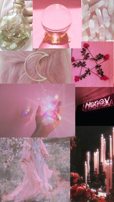 Cute Witchy Wallpaper Pink, Pastel Witch Aesthetic Wallpaper, Y2k Witch Aesthetic, Pink Witchy Aesthetic, Pastel Pink Witch Aesthetic, Pink Witch Wallpaper, Girly Witch Aesthetic, Pink Witch Aesthetic Wallpaper, Bubblegum Witch Aesthetic