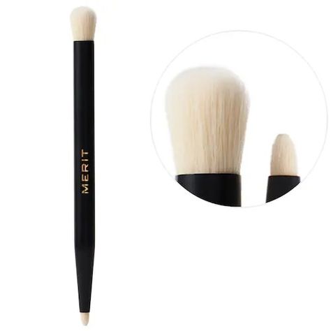 Brush No. 2 Double Sided Eyeshadow Brush - MERIT | Sephora Best Clean Makeup, Sephora Eyeshadow, Make Up Brush, Eyeshadow Brush, Clean Makeup, Eyeshadow Brushes, Loose Powder, Makeup Skin Care, Skin Makeup